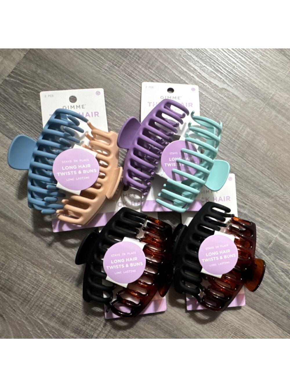 Gimme Hair Claw Clips for Thick Long Hair Assorted Colors 8 Pack